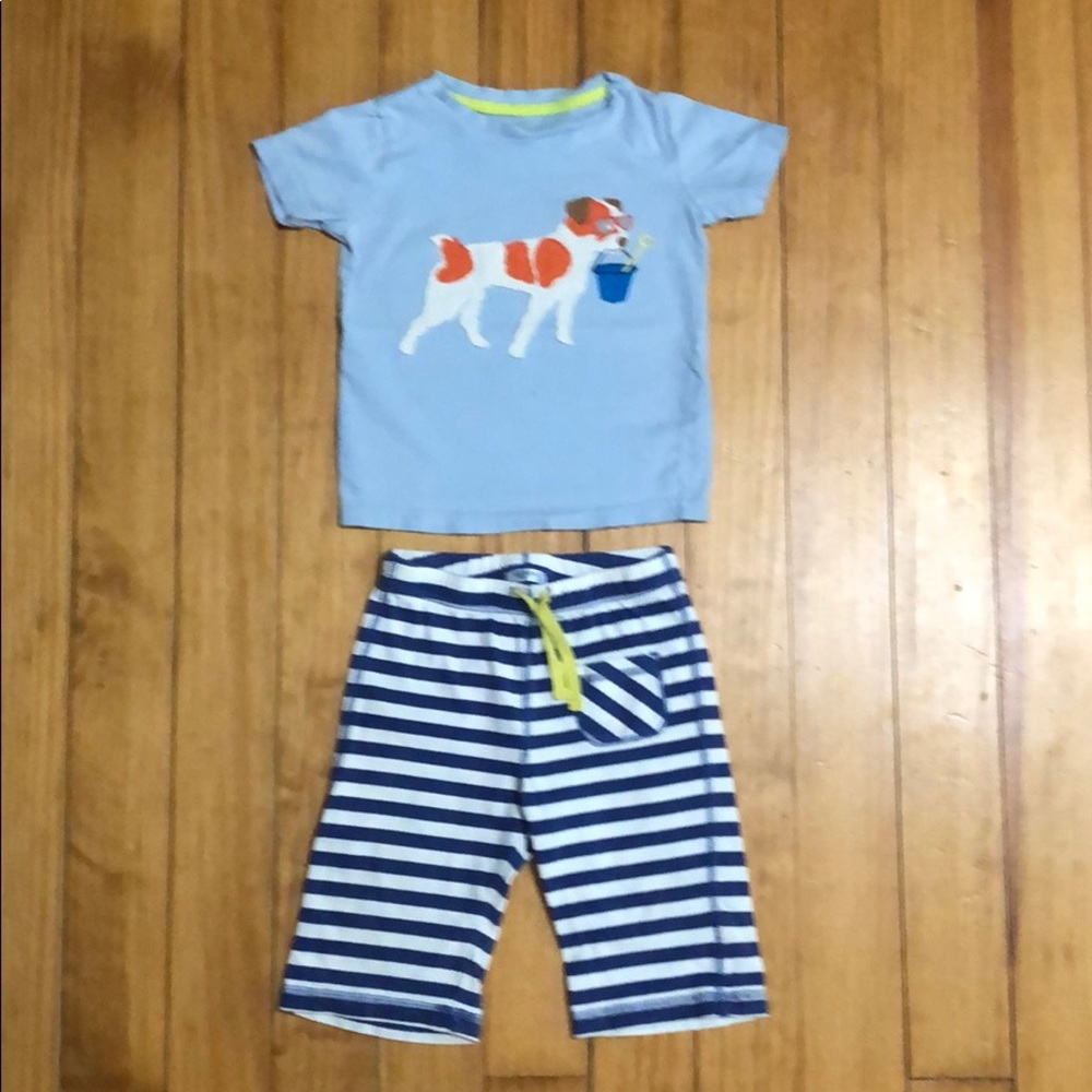 MINI BODEN BABY BOY 2 PC TEE & BAGGIES 2-3 YRS